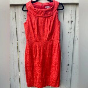 Vintage 60s Inspired Orange Cocktail Wiggle Dress Size 10